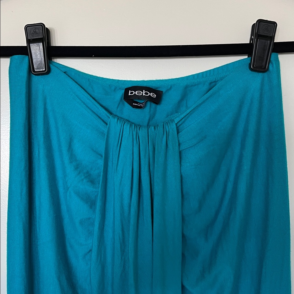 Bebe Draped Teal Maxi Skirt - Picture 3 of 3
